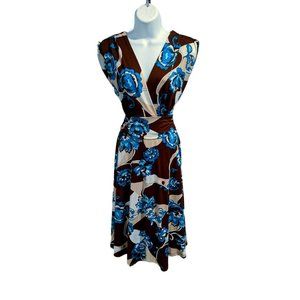 Roulette Brown and Blue Stretch Dress Size M